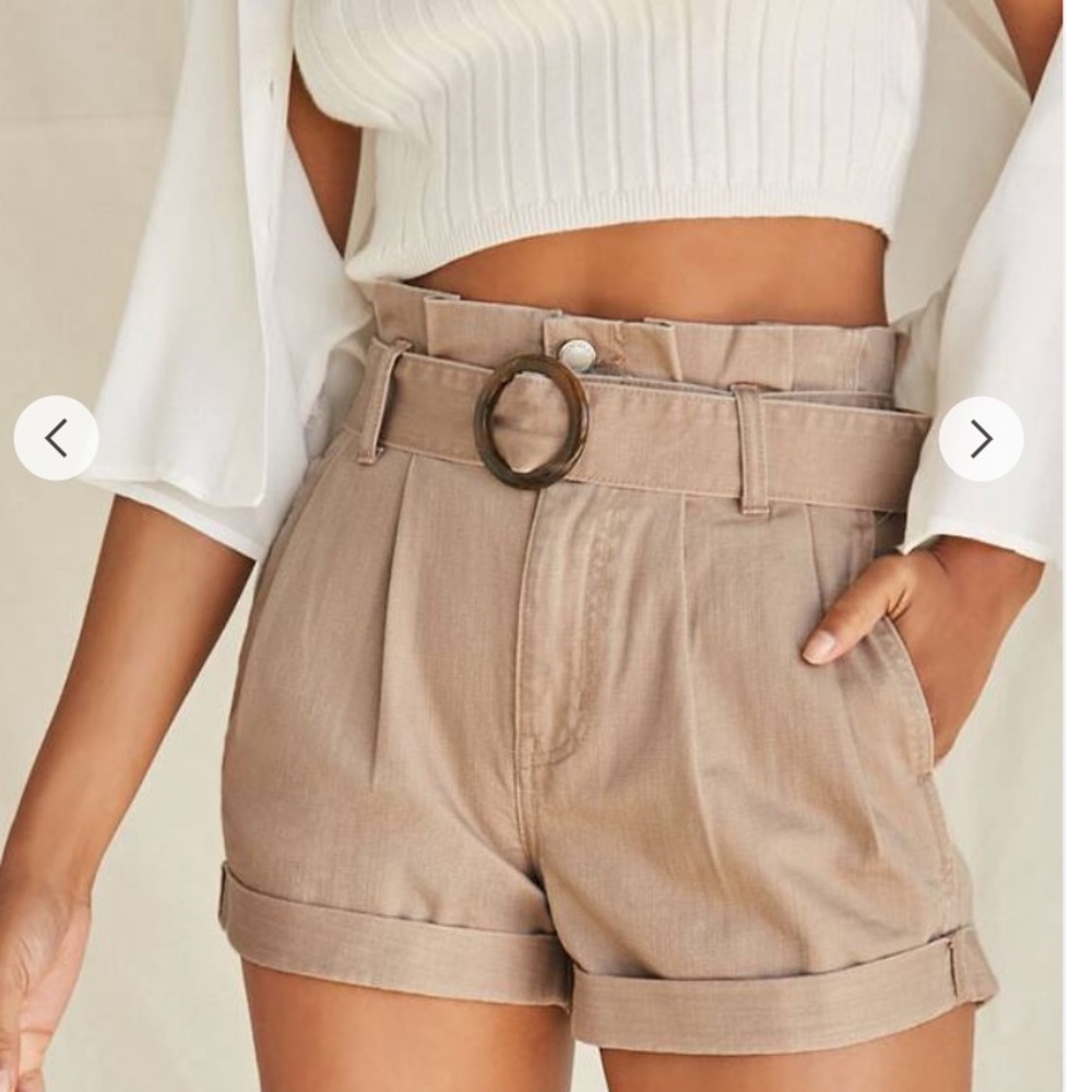 forever 21 paperbag belted shorts